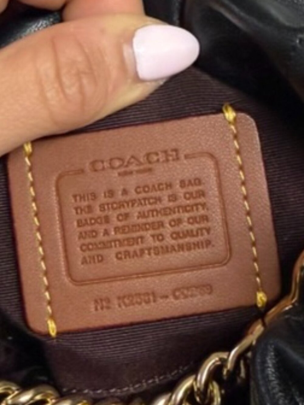 Coach Faye Mini Drawstring Crossbody Shoulder Quilted Black Gold Mini Bag - Picture 9 of 16